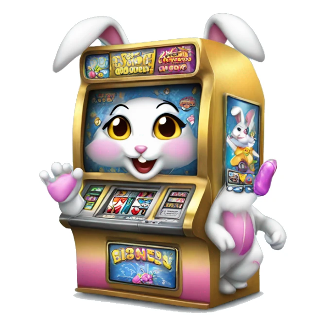 Dancing bunnysuit  girls gambling slot machine sticker