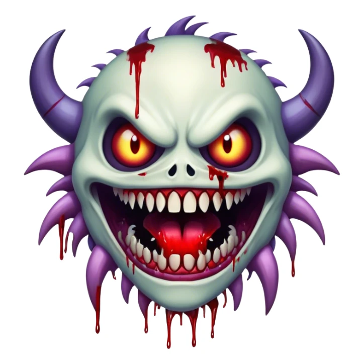 Scary exe sewerslvt monster scp with long teeth blood face glitch eyes glitch mouth  sticker