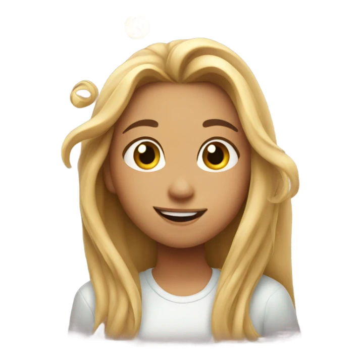 smiling girl with long hair blowing kisses sticker