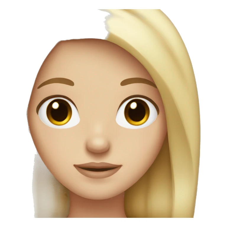 White girl with brown eyes and blond hair sticker