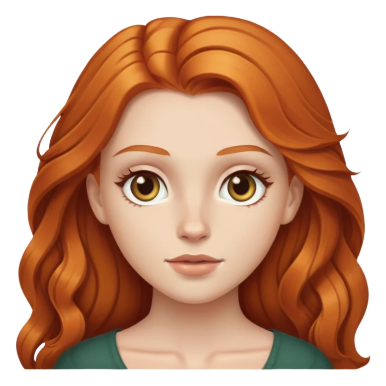 White girl, hazel eyes, long ginger hair sticker