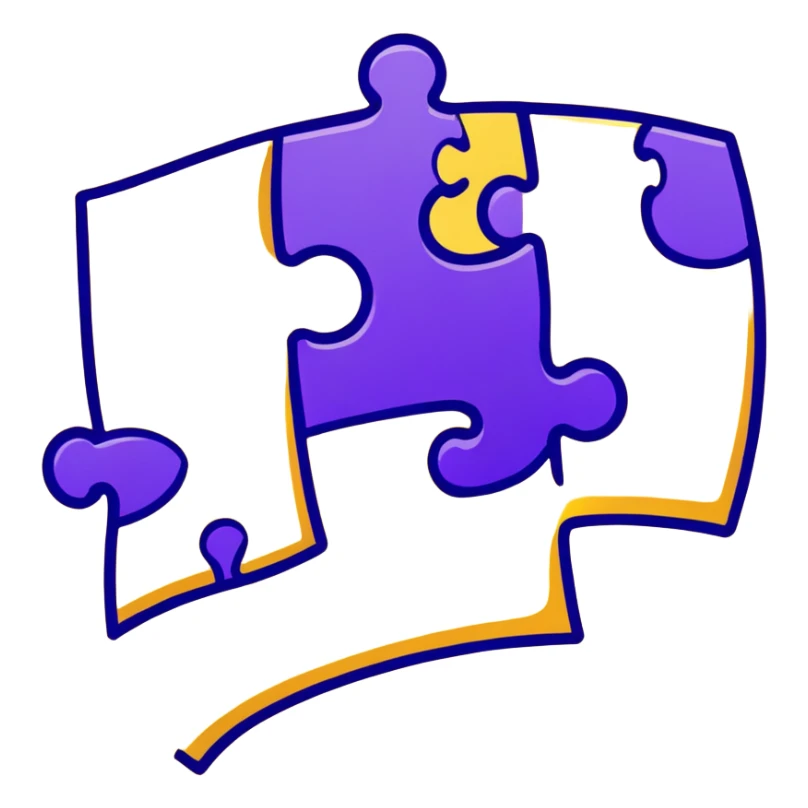 two purple puzzle pieces floating in the air sticker