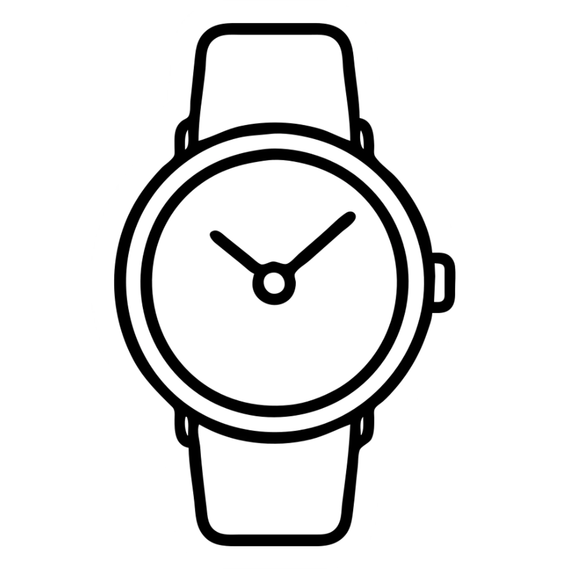 watch, clean and classic, black outlined icon style sticker