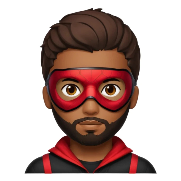 Miles Morales with beard, eye mask, low fade hair cut sticker