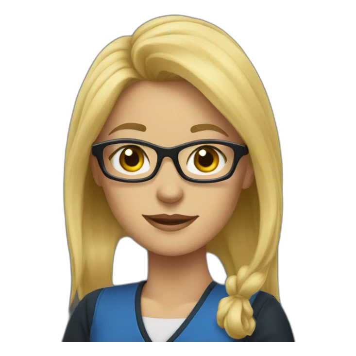 Teacher blonde hair with glasses and poining blackboard sticker