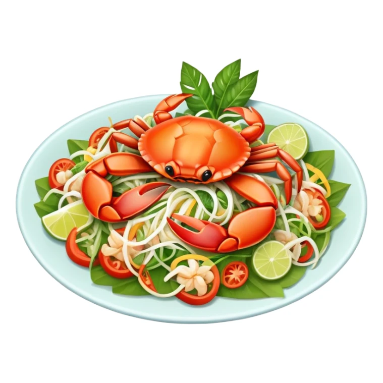 Thai papaya salad with crab dish sticker