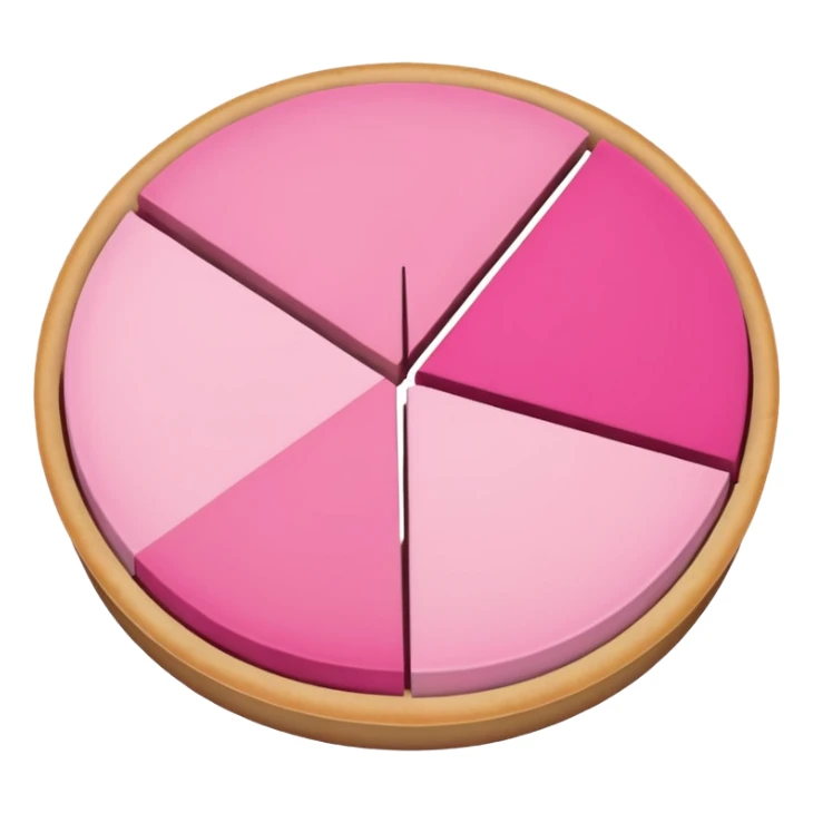 Pie chart pink emoji make realistic sticker