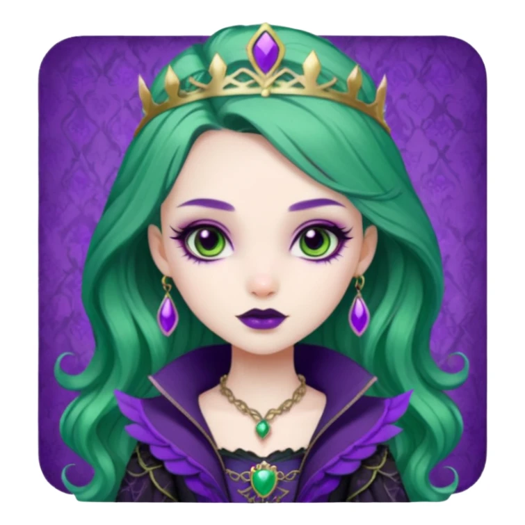 Raven Queen green purple ever after high sticker