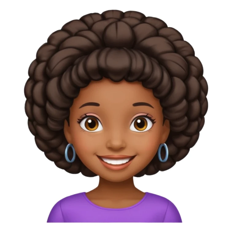 black girl kid with Bouffant sticker