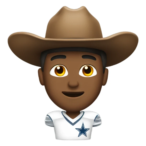 Football player wearing a cowboy hat sticker