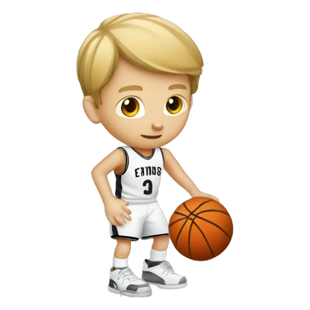 white kid dribbling a basketball sticker