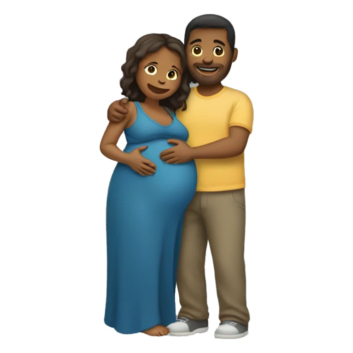 Pregnant woman hugging man sticker