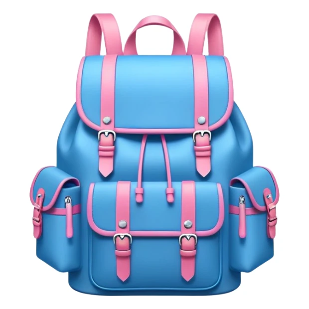 Backpack in Blue and Pink, the height and width of backpack must be equal sticker