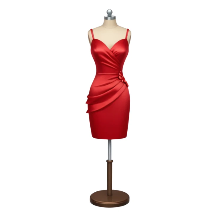 dress mannequin with tiny red dresss sticker