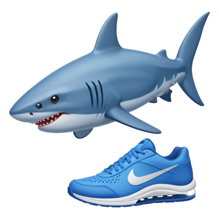 Walking Shark with blue Nikes sticker