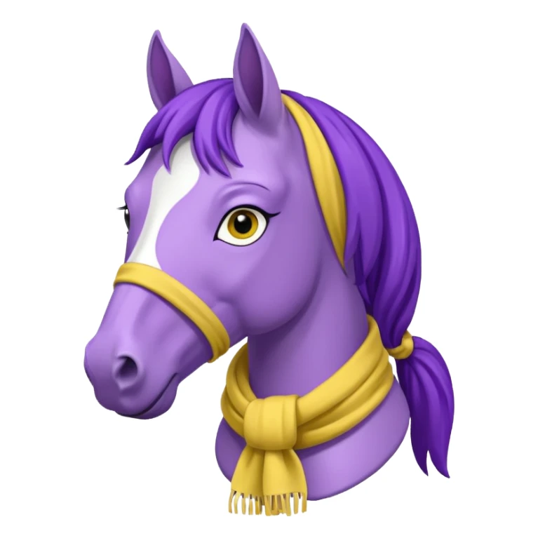 Purple horse wearing yellow scarf
 sticker