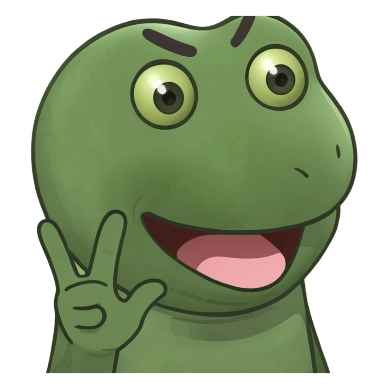 Emoji with tounge out and hands to its side sticker