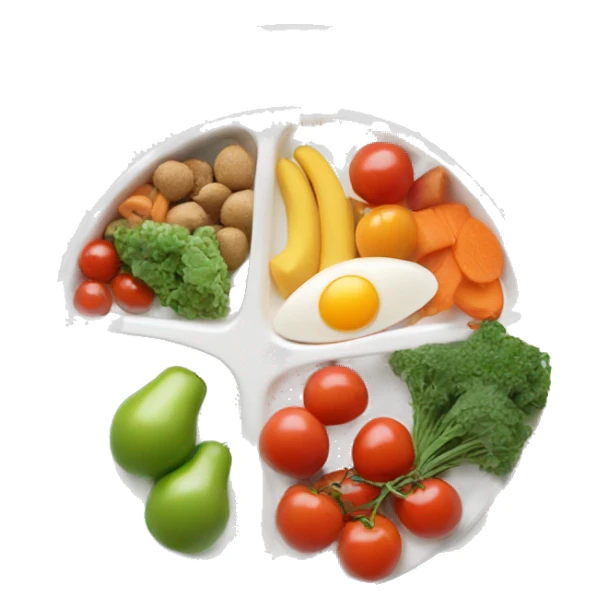 White Plate with sides of balanced healthy food  sticker