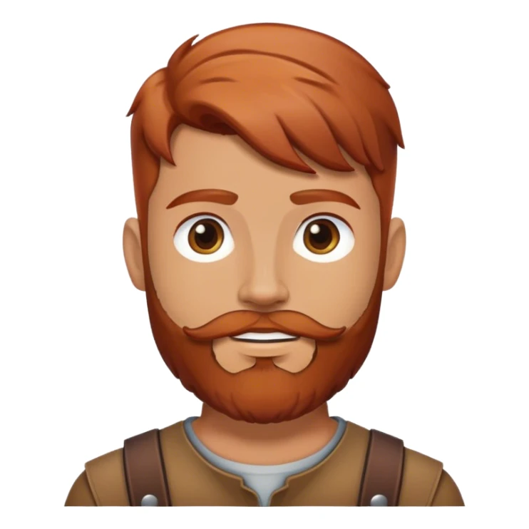 Gay leather stud with Auburn hair and a beard sticker