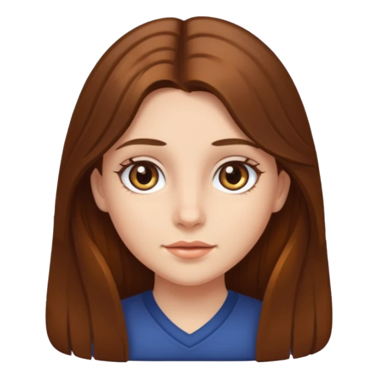 This girl with long brown hair and hazel eyes ￼ sticker