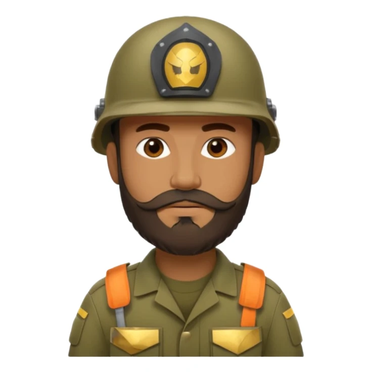 Soldier with thick brown beard and helmet.





























 sticker