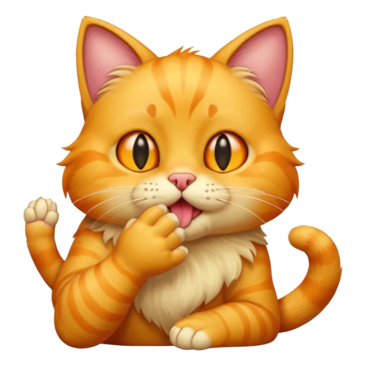 gato amarelo a lamber a pata sticker