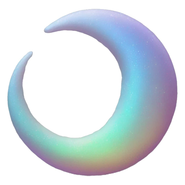 Iridescent crescent moon sticker
