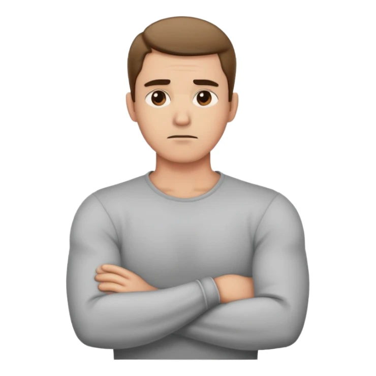 Mad Man crossed arms holding neck  sticker