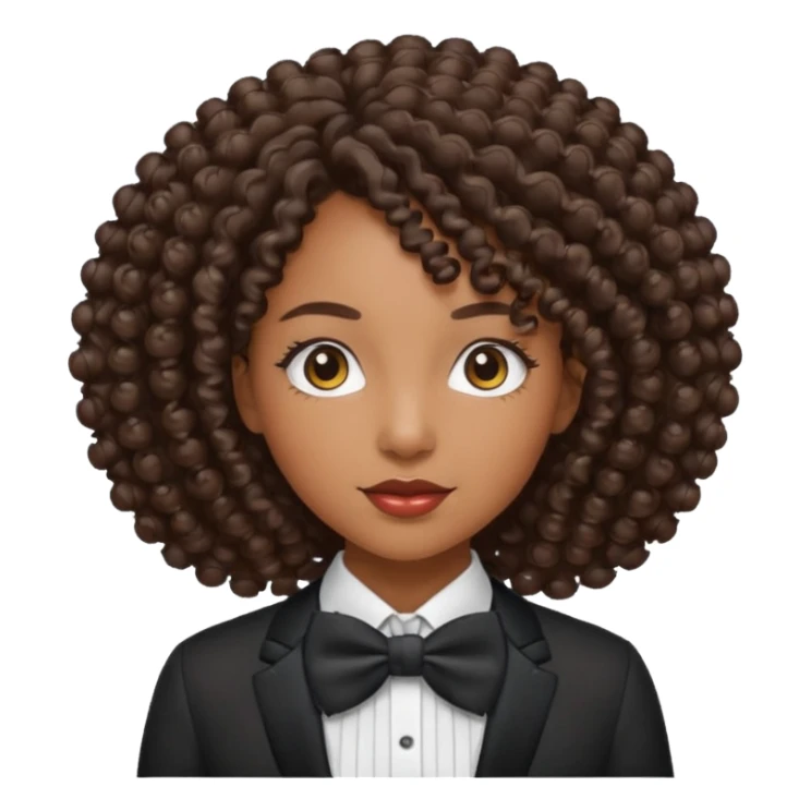 Curly-haired black woman wearing bow ties sticker