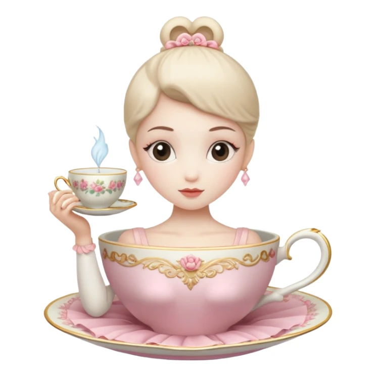 Ballerina con cabeza de taza sticker