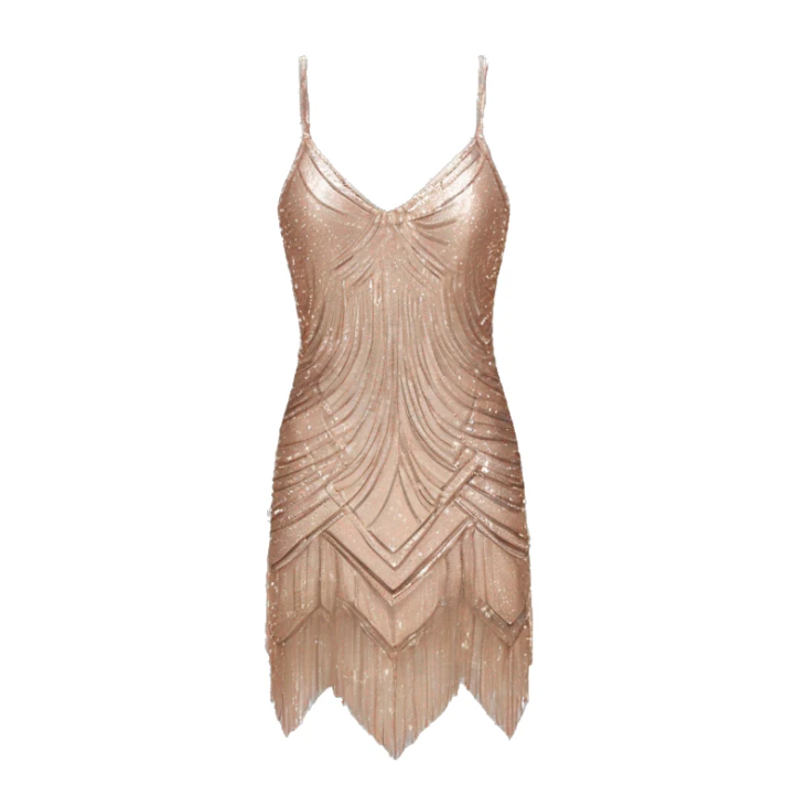 Rose gold sparkly flapper style dress with thin straps sticker