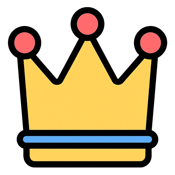 color outline icon of a crown sticker