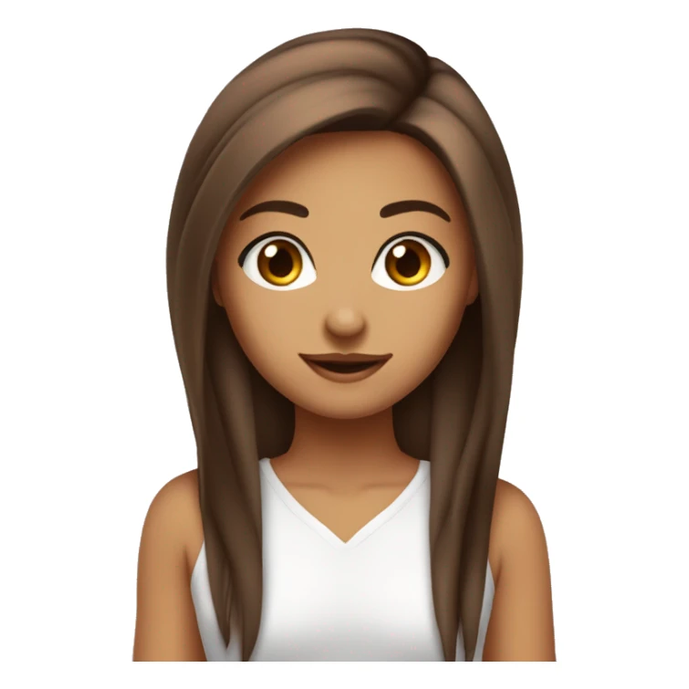 Fille cheveux lisse marron yeux maron clires sticker