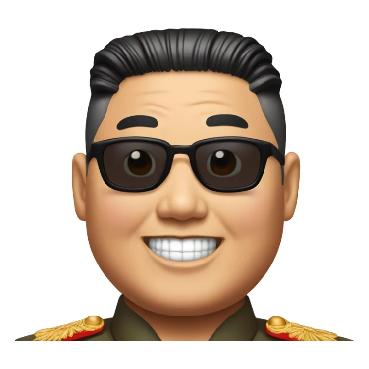 Kim jong un smiling in sunglasses sticker