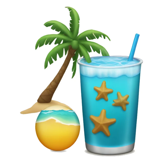 Travel sea sun emoji drinks  sticker