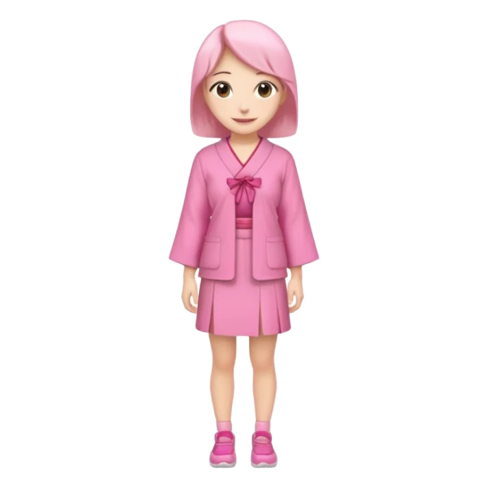  woman Japanese full body pink  sticker