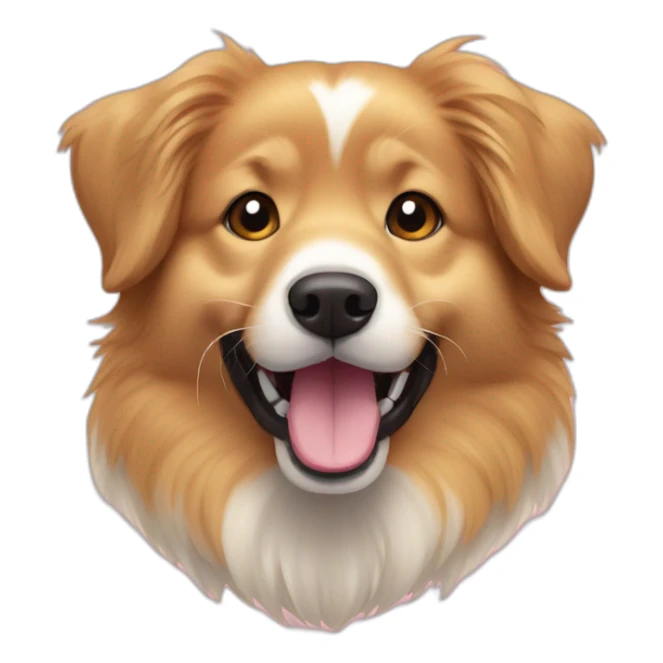 happy small mix-breed between Golden Retriever and Spitz sticker