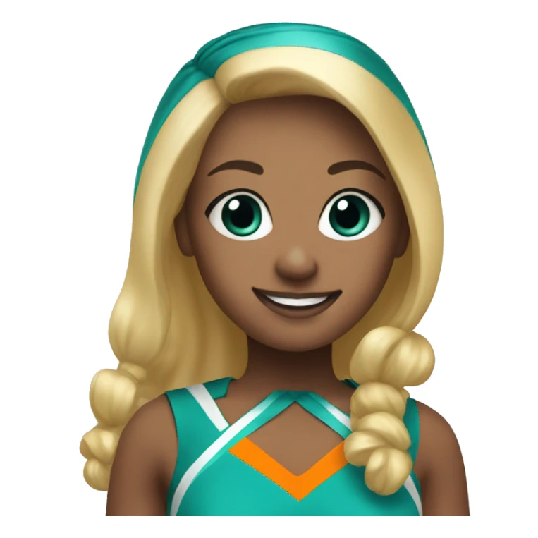 Blonde cheerleader with teal and orange uniform sticker