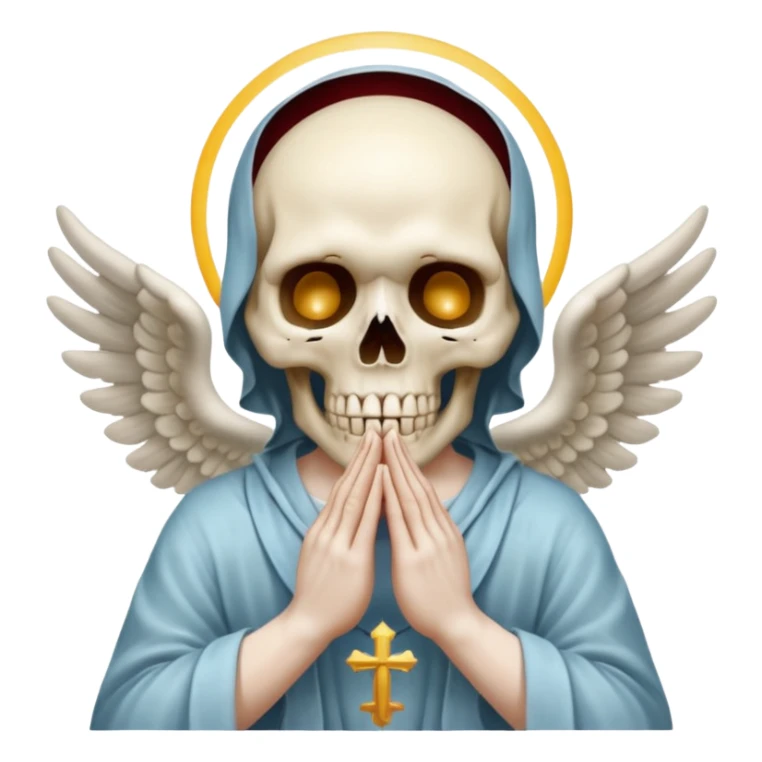 make a skull face like this💀but agnel and demon one with there hands going like this 🤞 sticker