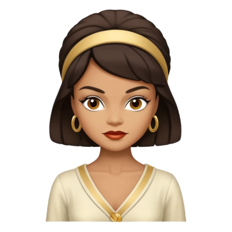 Eartha Kitt with dark brown hair, ivory outfit sticker