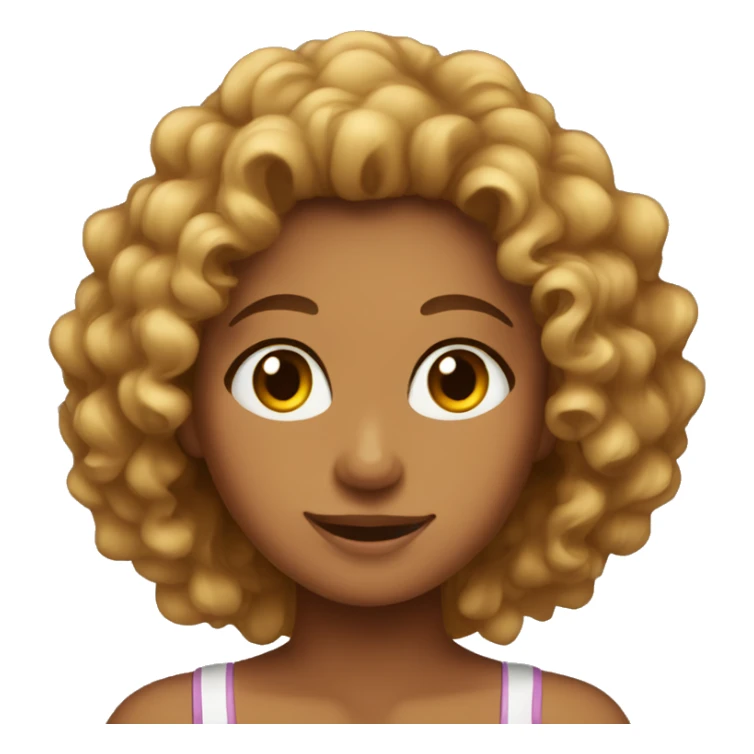 A tanned girl with curly hair sticker