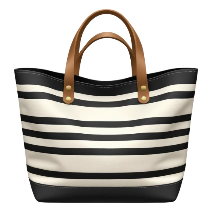 Black and white striped bag sticker