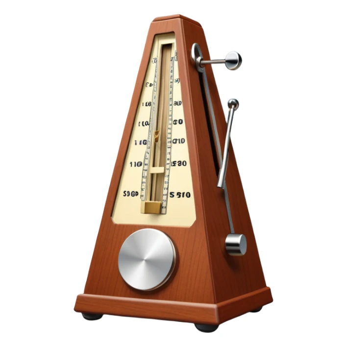 classic wooden metronome with swinging arm sticker