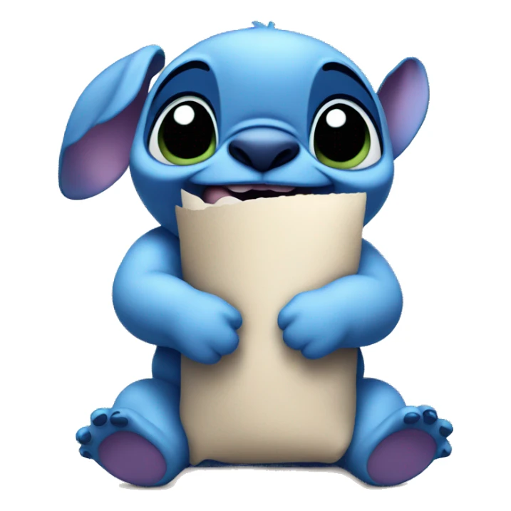 Baby stitch watching a movie sticker