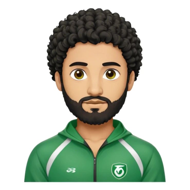 Abdul Ali : Age: Late 20s
Appearance: A strong-built South Asian man with curly black hair, a beard, and dark brown eyes.
Outfit: Green player tracksuit  sticker
