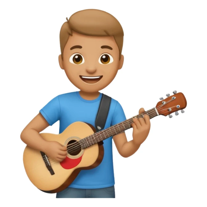 Emoji character playing the guitar sticker