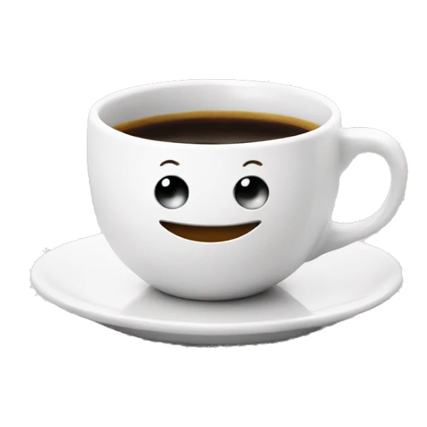 Cute happy smile espresso cup with legs sitting sticker