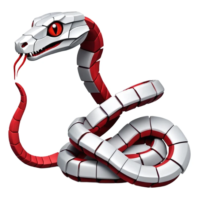 A snake made of paper with evil cyborg eyes sticker