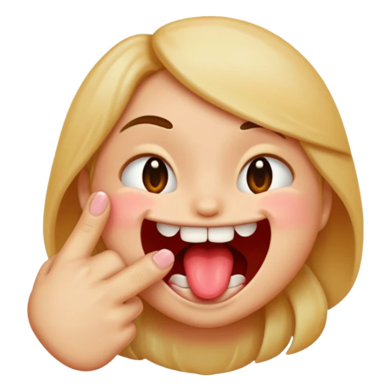 emoji biting its finger to flirt sticker