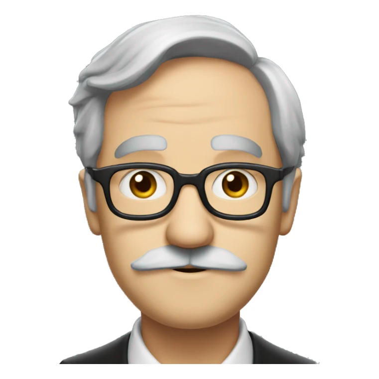 professor flitwick with black long straight hair, a mustache and glasses sticker